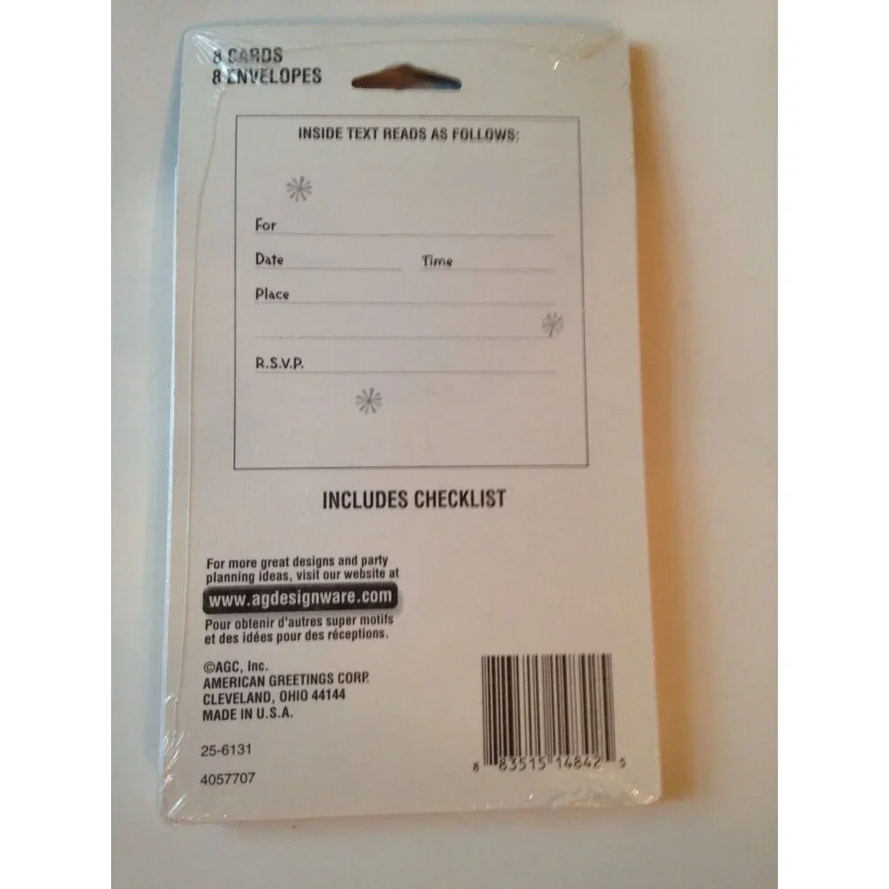 Party Invitations DesignWare American Greetings 4 Packs of 8 Yellow Colorful NEW